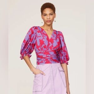 Slate & Willow Pink Floral Crop Top Size Small